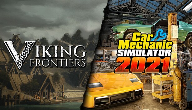 Viking Frontiers and Car Mechanic Simulator 2021 cover art