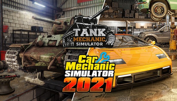 Tank Mechanic Simulator and Car Mechanic Simulator 2021 cover art