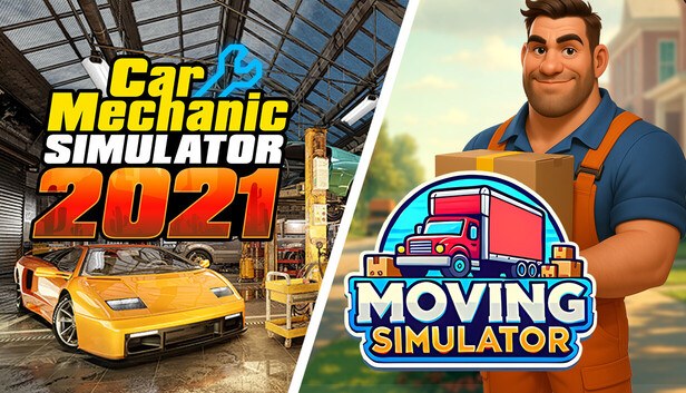 Moving Simulator and Car Mechanic Simulator 2021 cover art