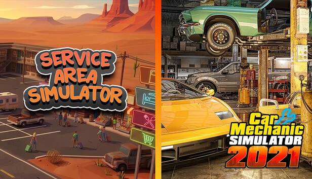 Service Area Simulator and Car Mechanic Simulator 2021 cover art