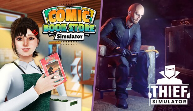 Comic Book Store Simulator and Thief Simulator cover art