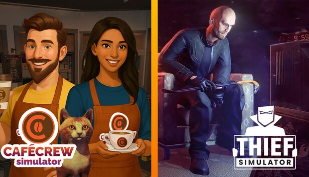 A(z) Cafe Crew Simulator and Thief Simulator borítóképe