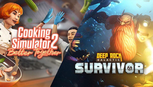 Εξώφυλλο του Cooking Simulator 2 x Deep Rock Galactic Survivor