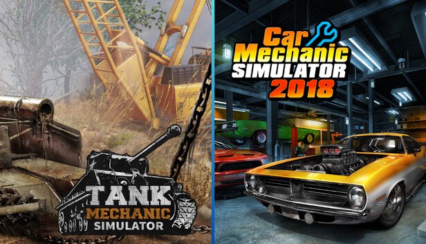 Portada de Car Mechanic Simulator 2018 and Tank Mechanic Simulator
