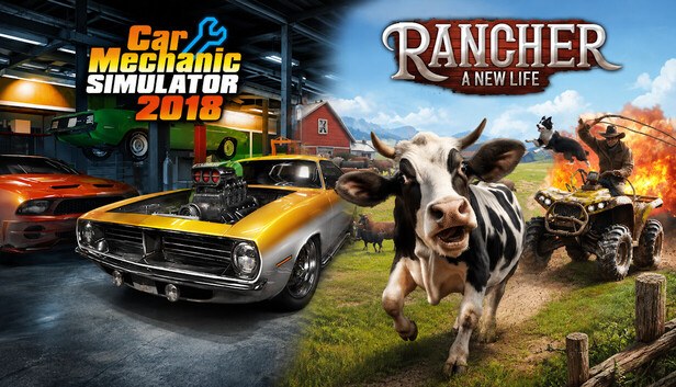 A(z) Rancher: A new life + Car Mechanic Simulator 18 borítóképe