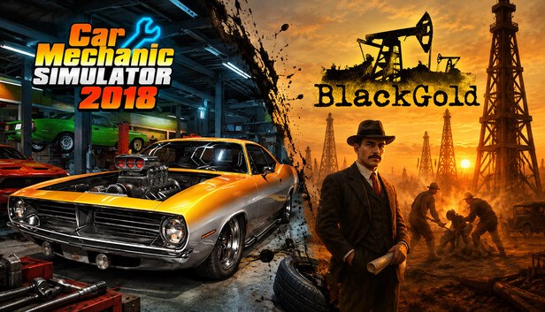 Copertina di Black Gold and Car Mechanic Simulator 2018