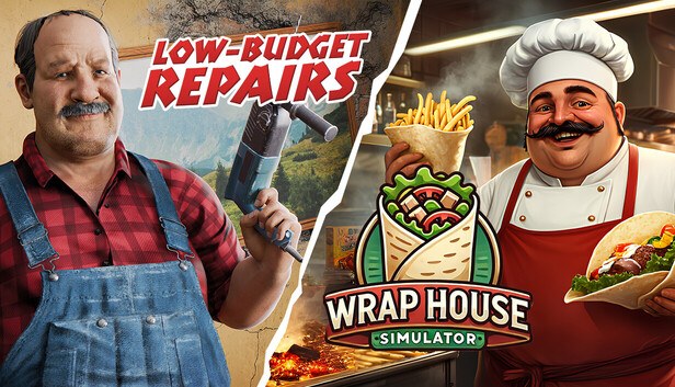 Low-Budget Repairs and Wrap House Simulator cover art