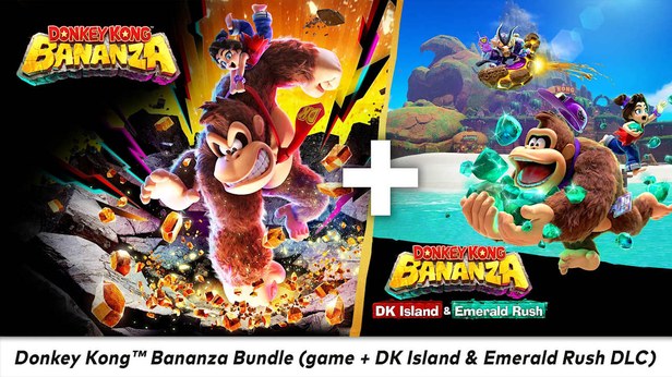 Portada de Donkey Kong Bananza Bundle (game + DK Island & Emerald Rush DLC)